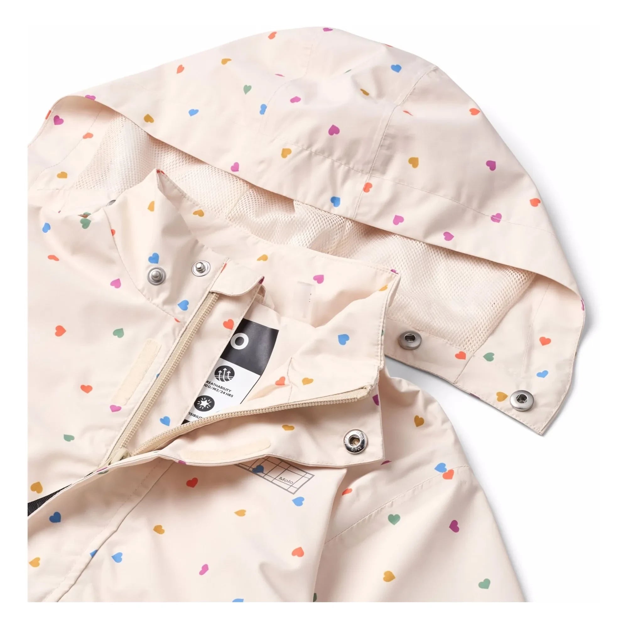 Molo - Waiton Cœurs Regenjacke aus recycelten Fasern | Blassrosa