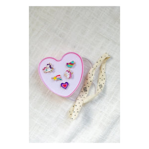 Bonton - 5er Set Herz Ringe | Flieder