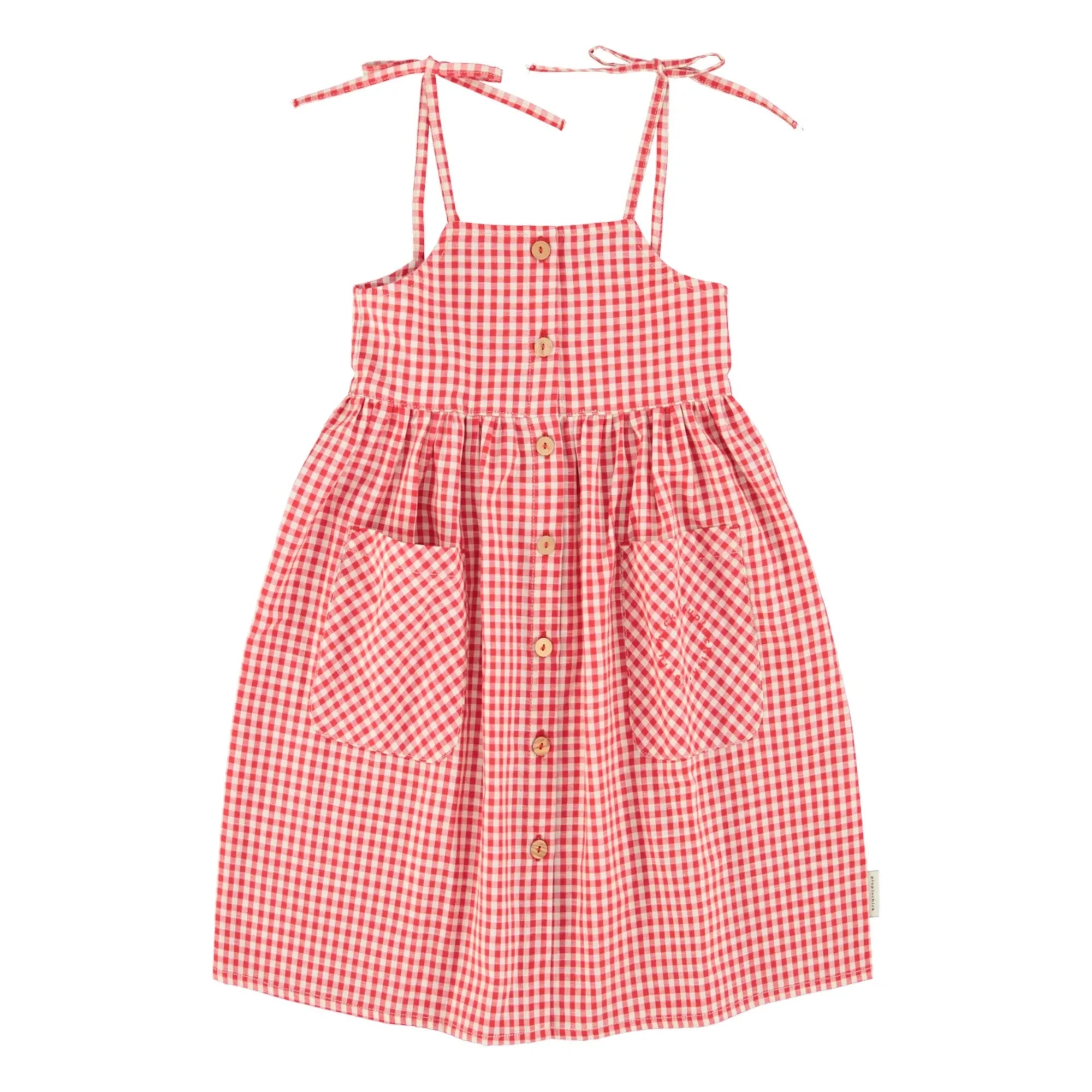 Piupiuchick - Maxikleid aus Bio-Baumwolle mit Gingham-Muster | Rot