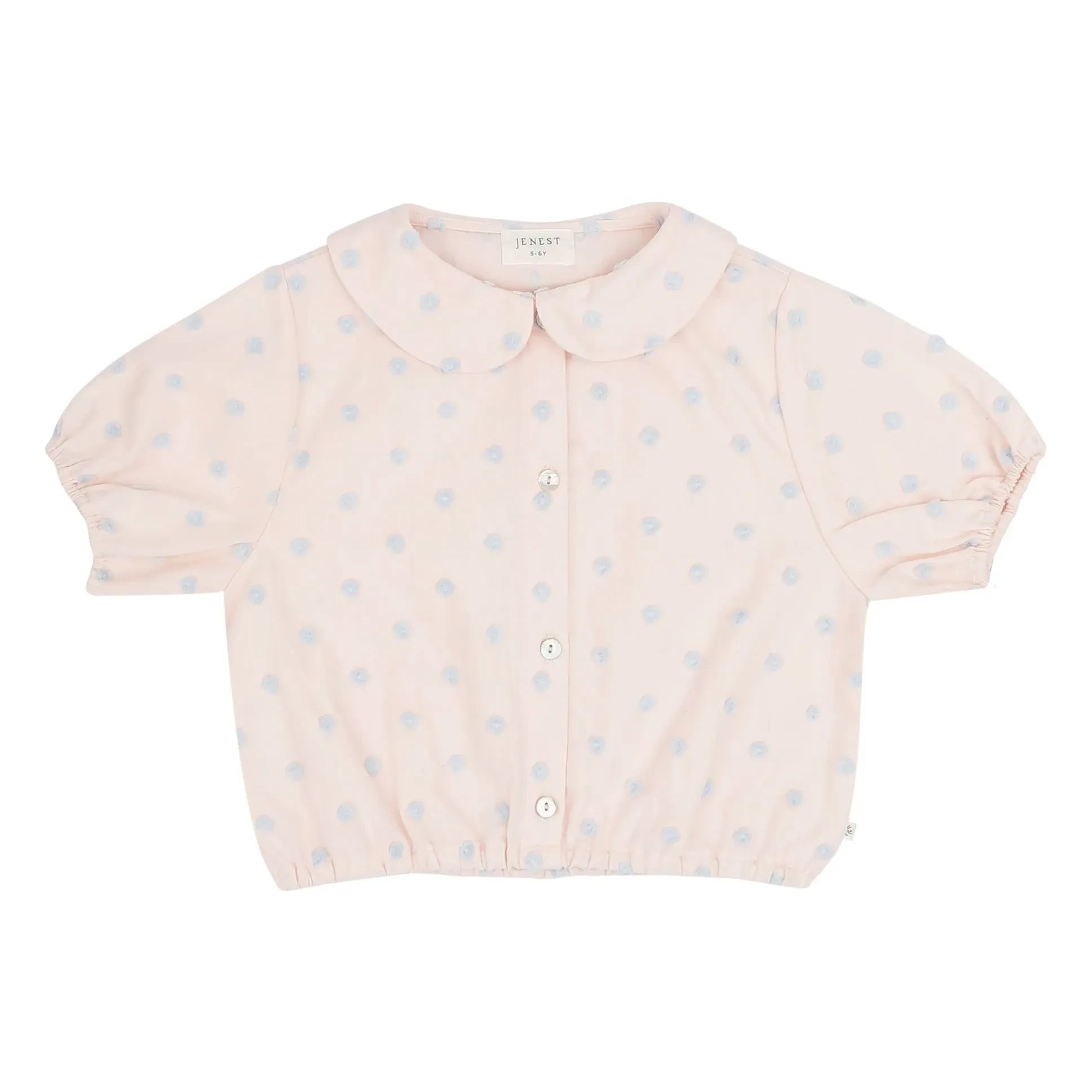 Jenest - Claudine Yaka Molly Pois Bio-Baumwollbluse | Hellrosa