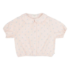 Jenest - Claudine Yaka Molly Pois Bio-Baumwollbluse | Hellrosa