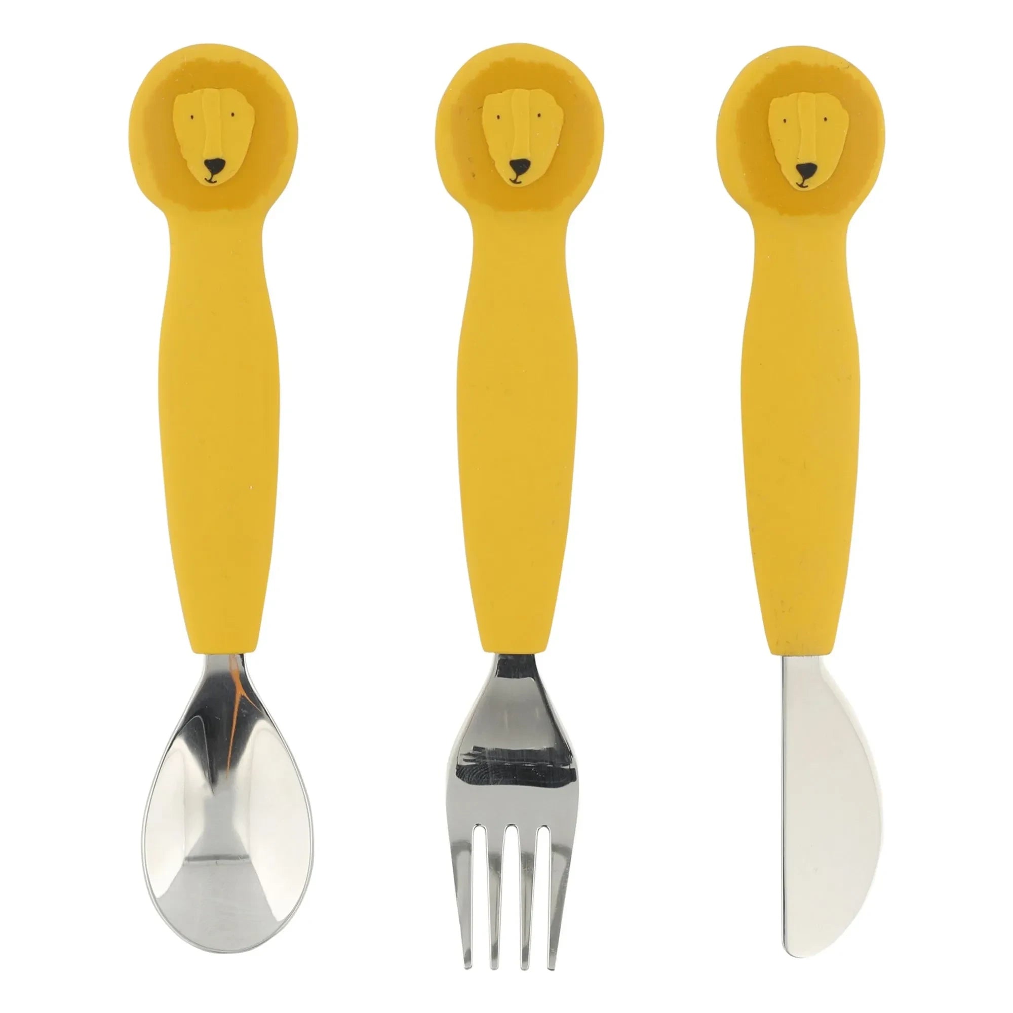 Trixie - Mr. Lion Silikon-Besteckset - 3-teilig | Gelb
