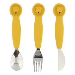 Trixie - Mr. Lion Silikon-Besteckset - 3-teilig | Gelb