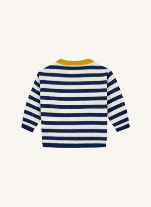 Bonton - Pepito gestreifter Babypullover | Marineblau
