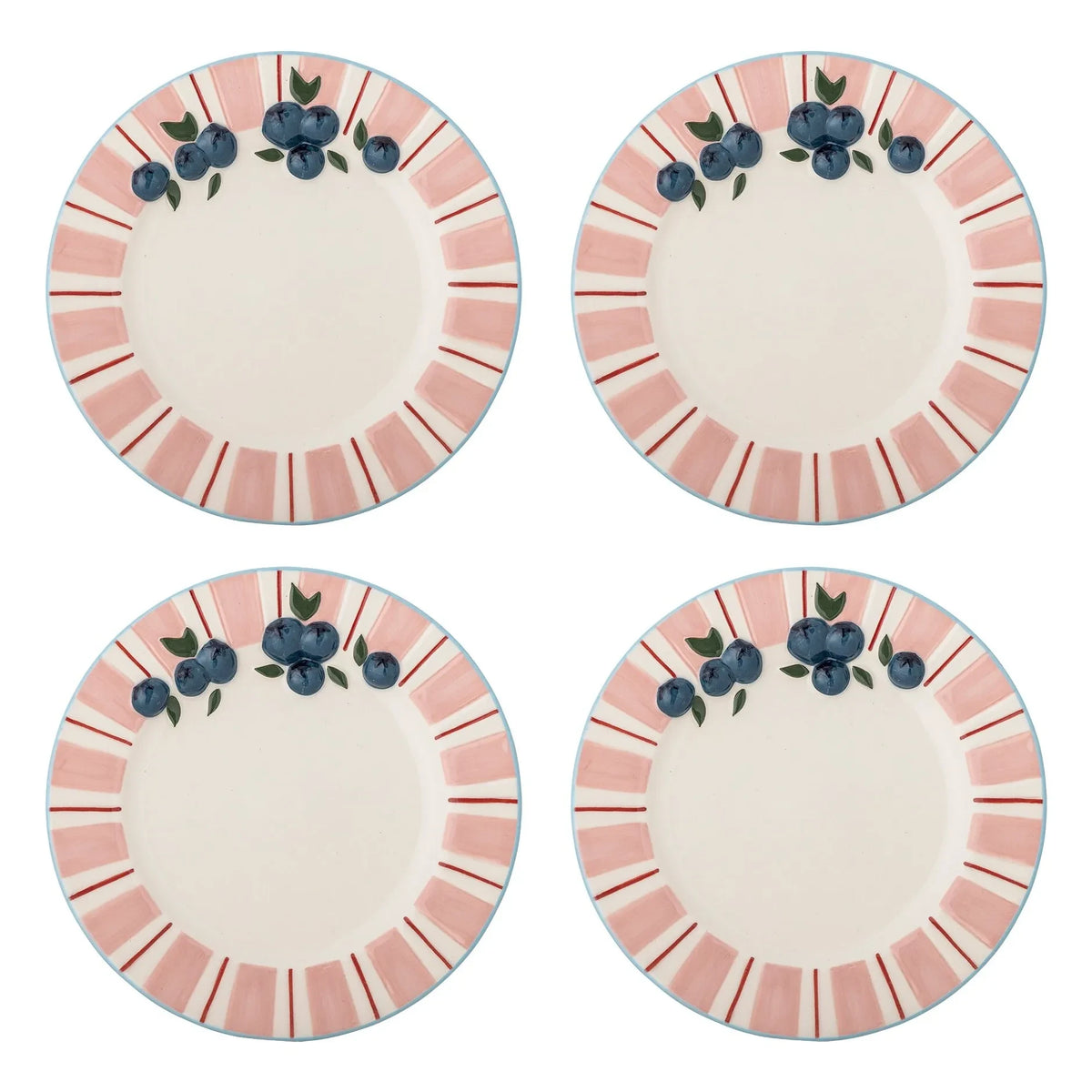 Bloomingville - Dessertteller - 4er Set | Rosa