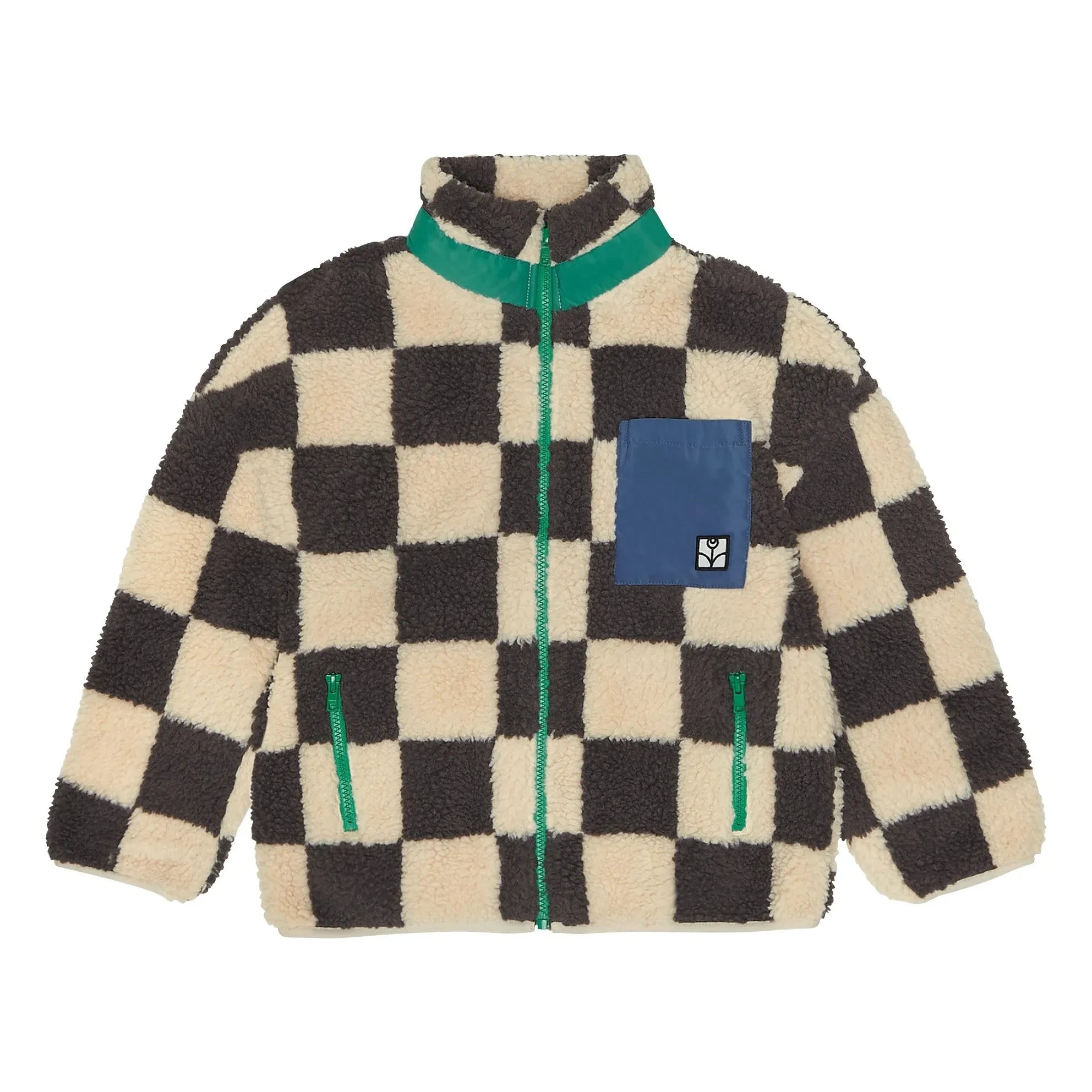 The Campamento - Damier Sherpa-Jacke | Ecru