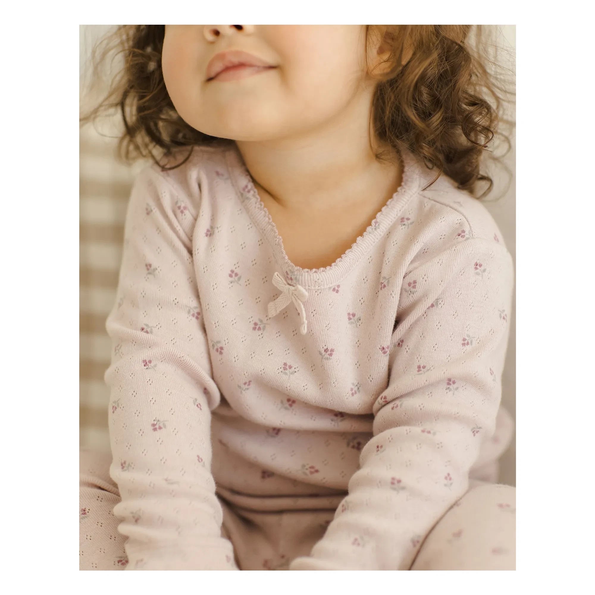 Quincy Mae - Pointelle Bio-Baumwoll T-Shirt und Leggings Set | Lila