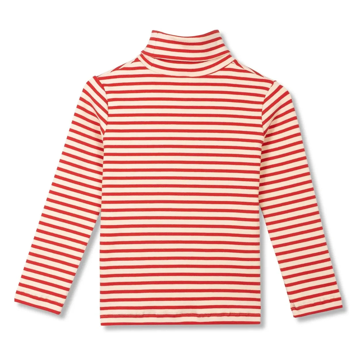 Wynken - Gestreifter Rollkragenpullover | Rot