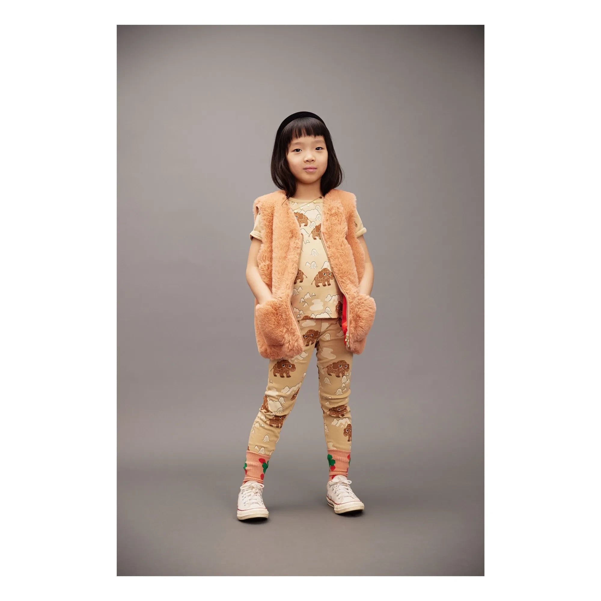 Mini Rodini - Mammoth Bio-Baumwolle Body und Leggings Set | Beige