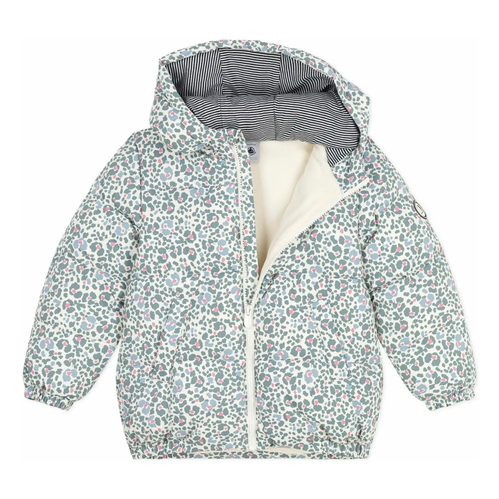 Petit Bateau - Steppjacke mit Blumenmuster | Ecru