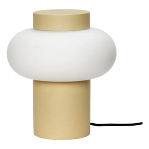 Hübsch - Tischlampe aus Metall und Glas | Blassgelb