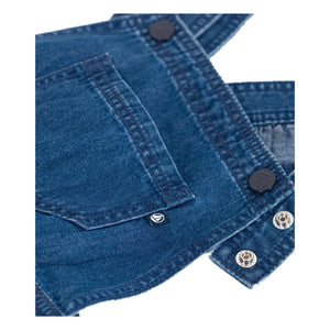 Petit Bateau - Bio-Baumwoll Denim Latzkleid | Denim Blau