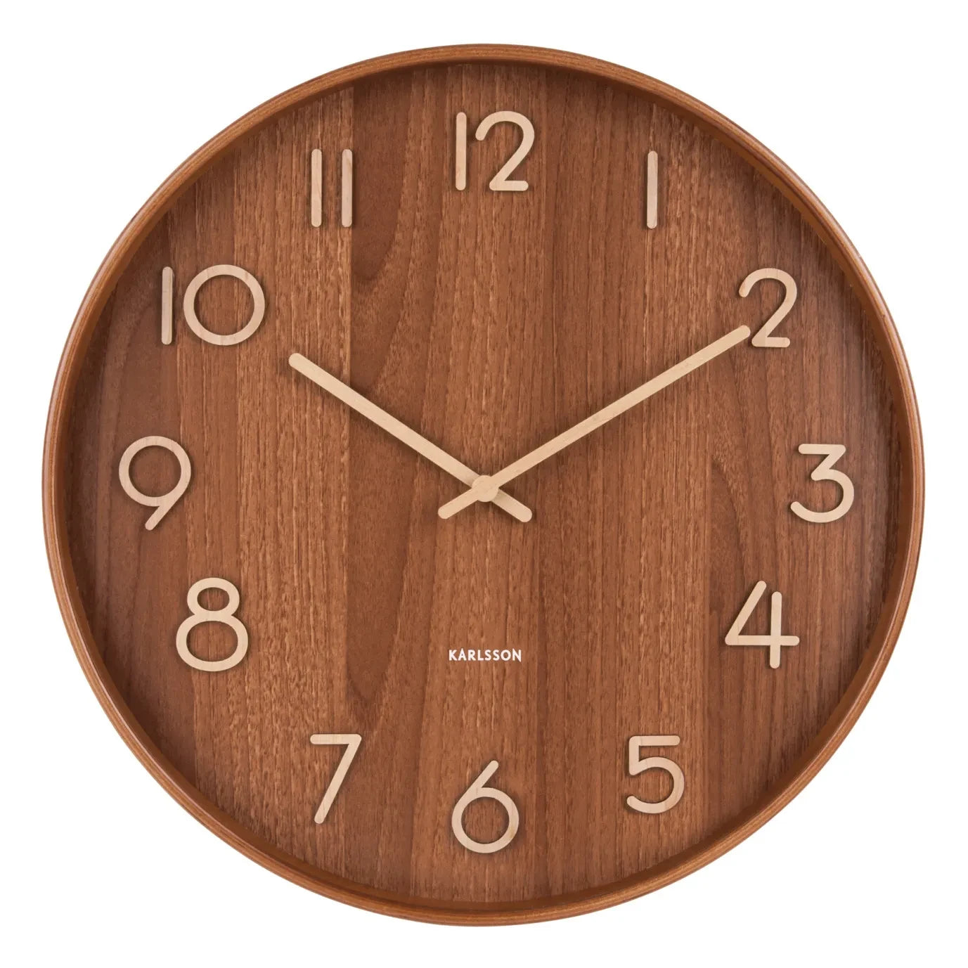 Present Time – Wanduhr aus Massivholz | Helles Holz