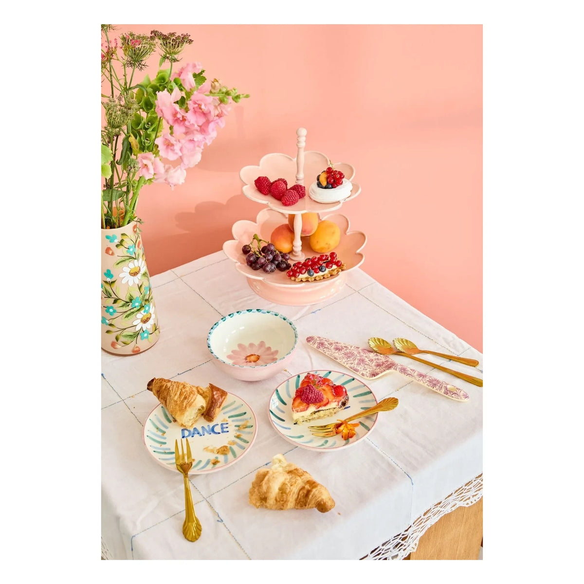 Rice - Metall-Kuchenständer | Rosa