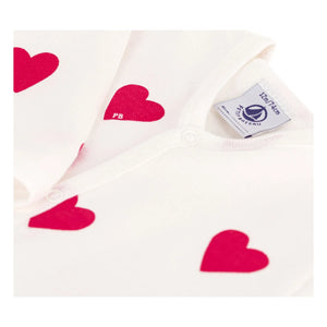Petit Bateau - Dors Bien Cœurs Molleton Pijama | Beyaz