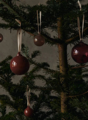 Ferm Living - Glas Weihnachtsdekorationen - 3er Set | Orange