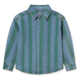 Tinycottons – Gestreiftes Jeanshemd | Blau