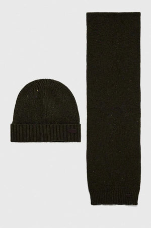 Barbour Carlton Fleck Mütze und Schal Geschenkset