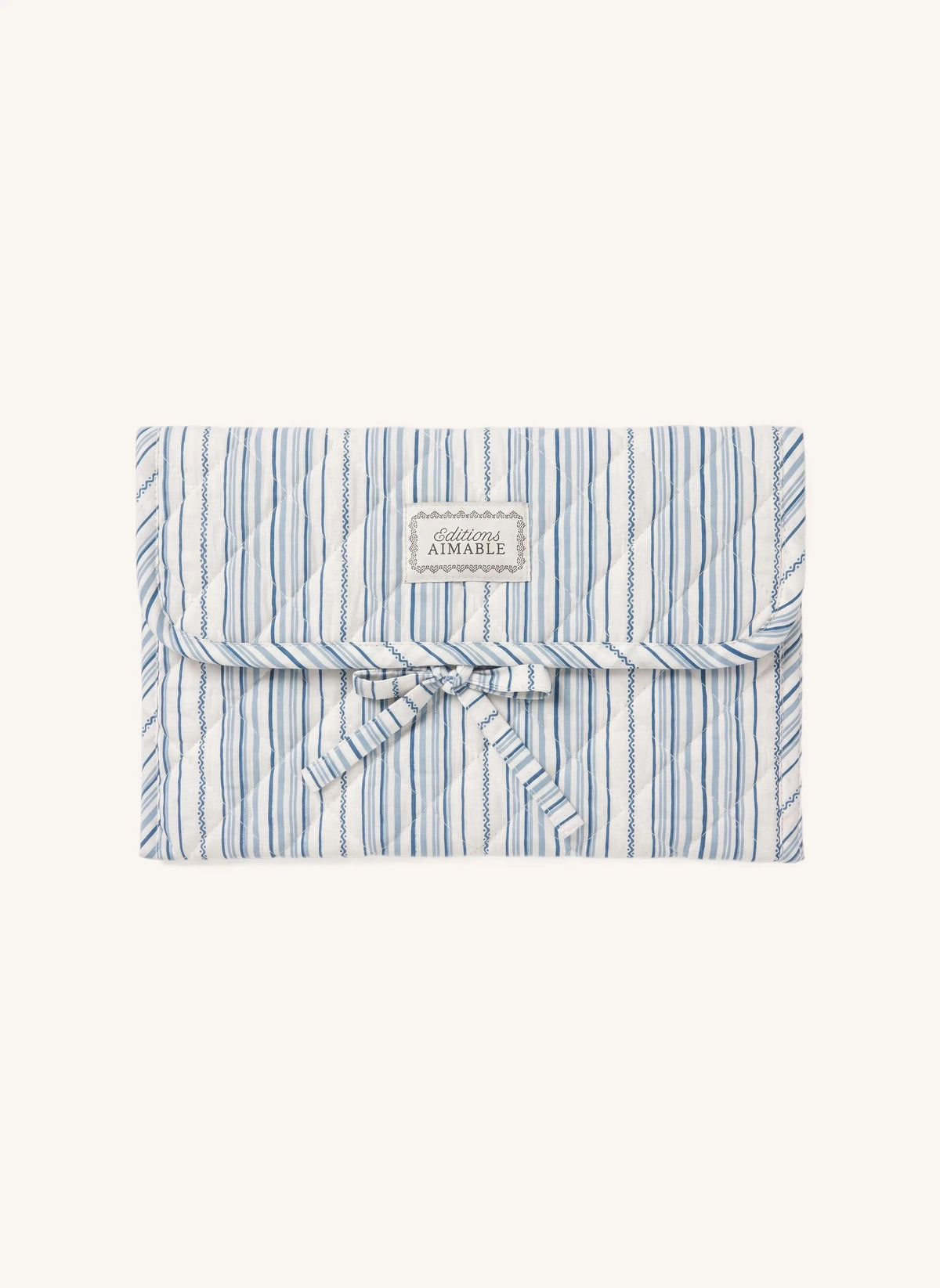 Editions Aimable - Palmyre Wickeltasche | Azure gestreifter Popelin
