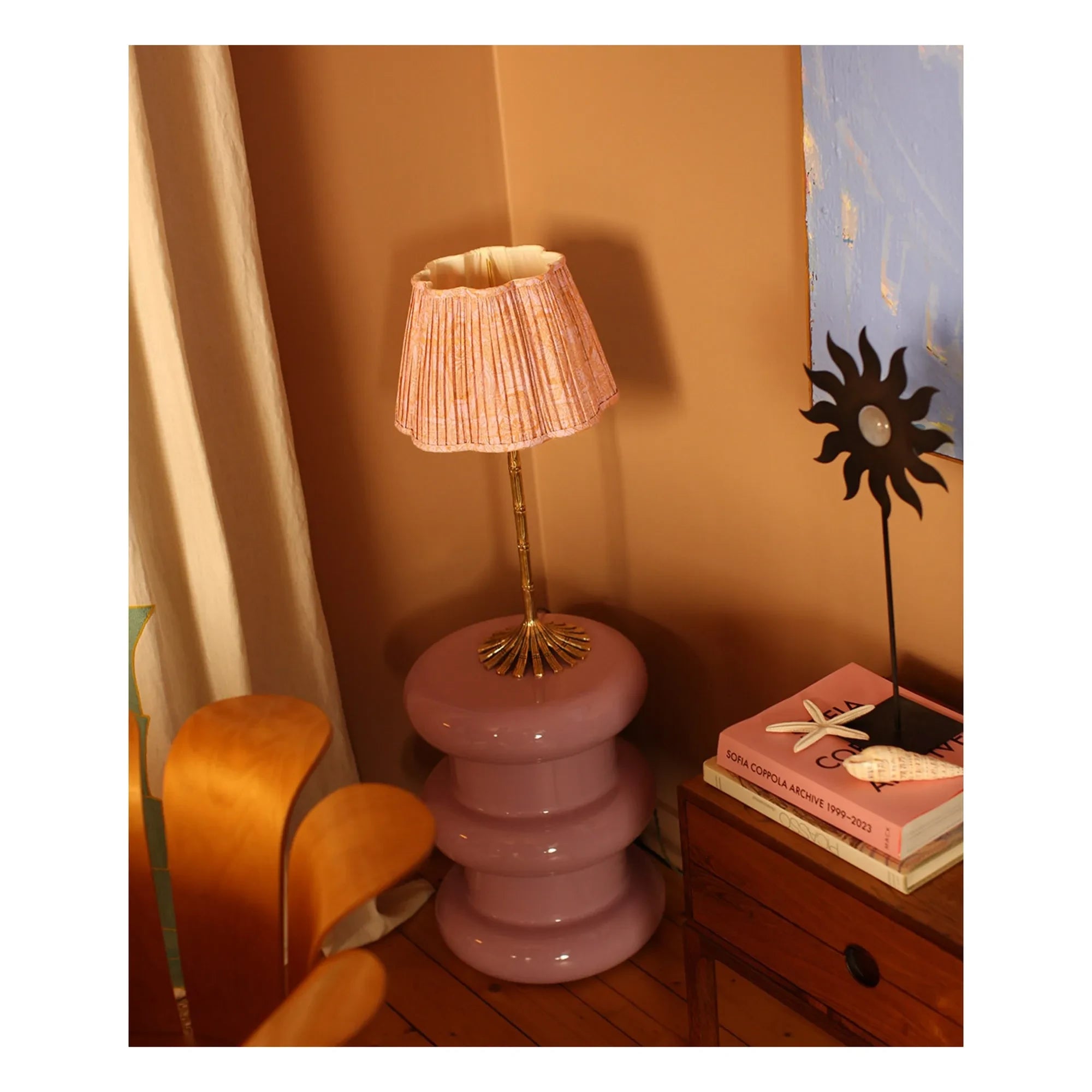 Doing Goods - Diya bedruckter Baumwoll-Lampenschirm | Rosa