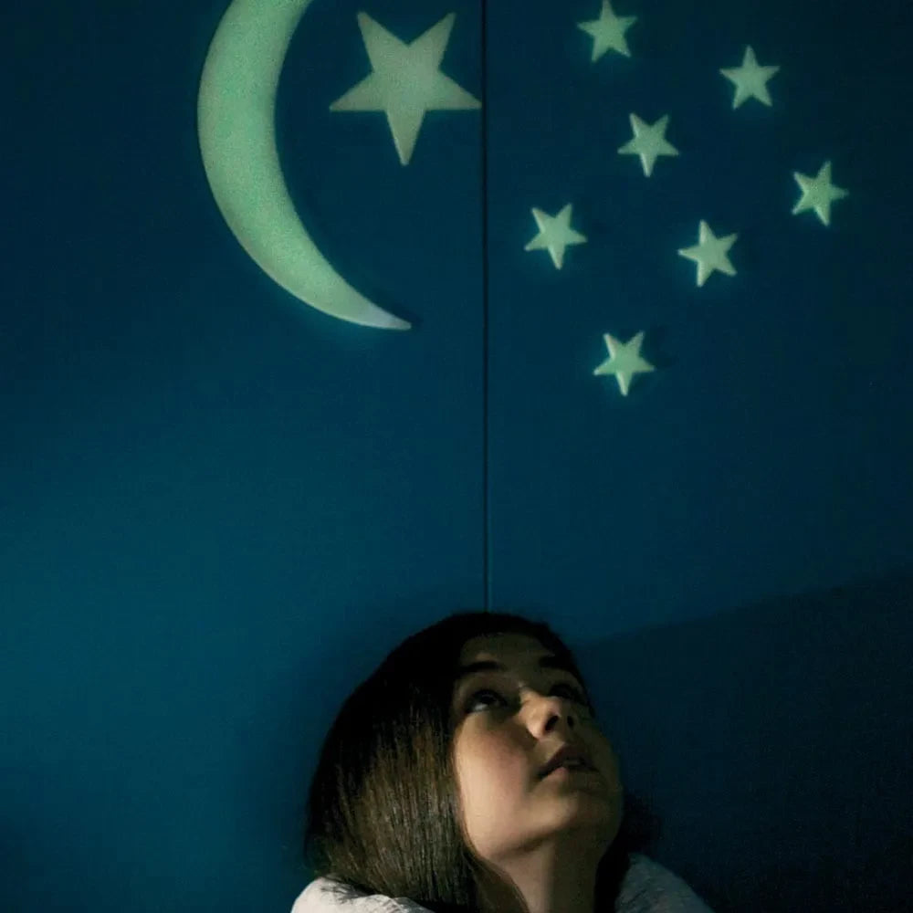 4M - Im Dunkeln leuchtende Mond und Sterne Leuchtstoff-Aufkleber Set