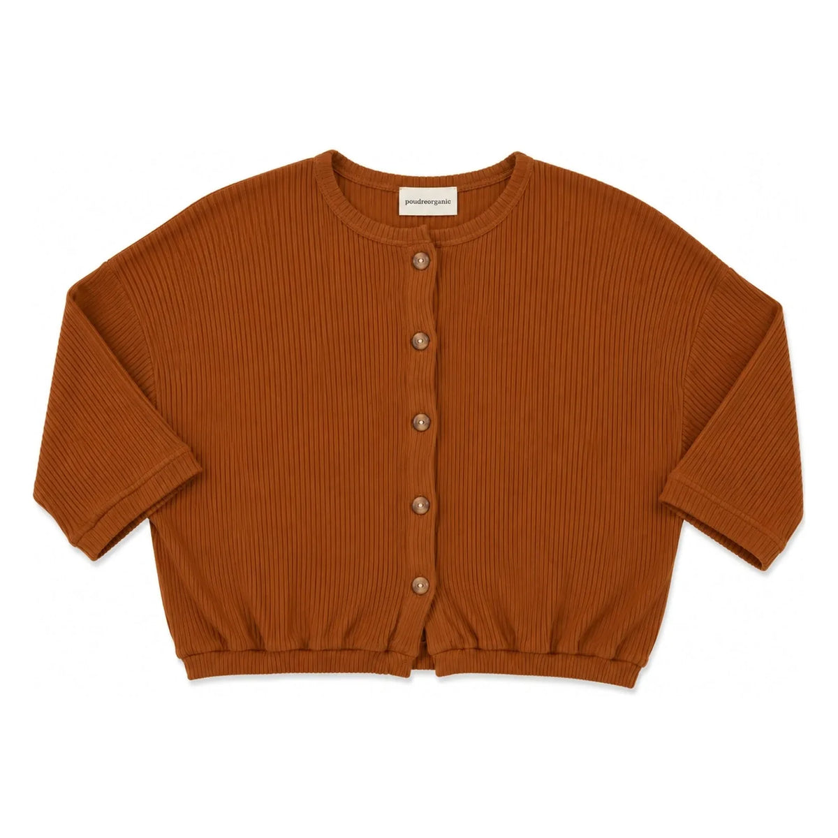 Poudre Organic - Zaatar Rippstrick-Cardigan | Braun