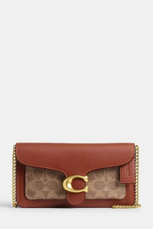 Coach Tabby Chain Clutch In Signature Canvas Deri Çanta
