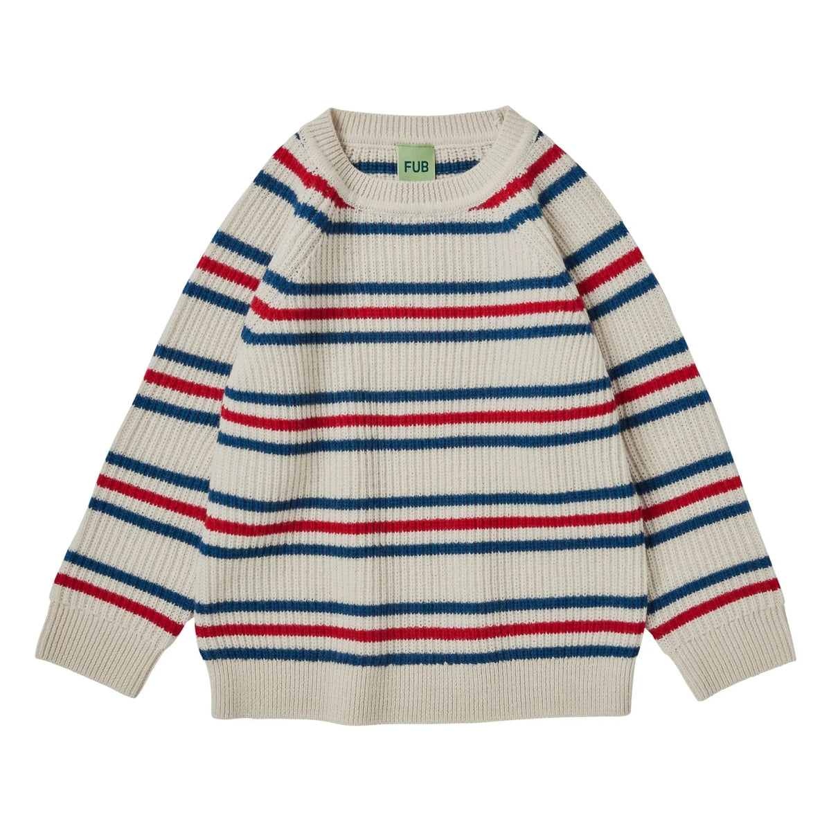 FUB – Raglan-Sweat, fein gestrickte Merinowolle | Blau