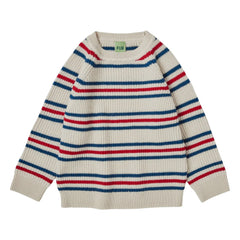 FUB - Raglan Sweat İnce örgü Merinos yünü | Mavi