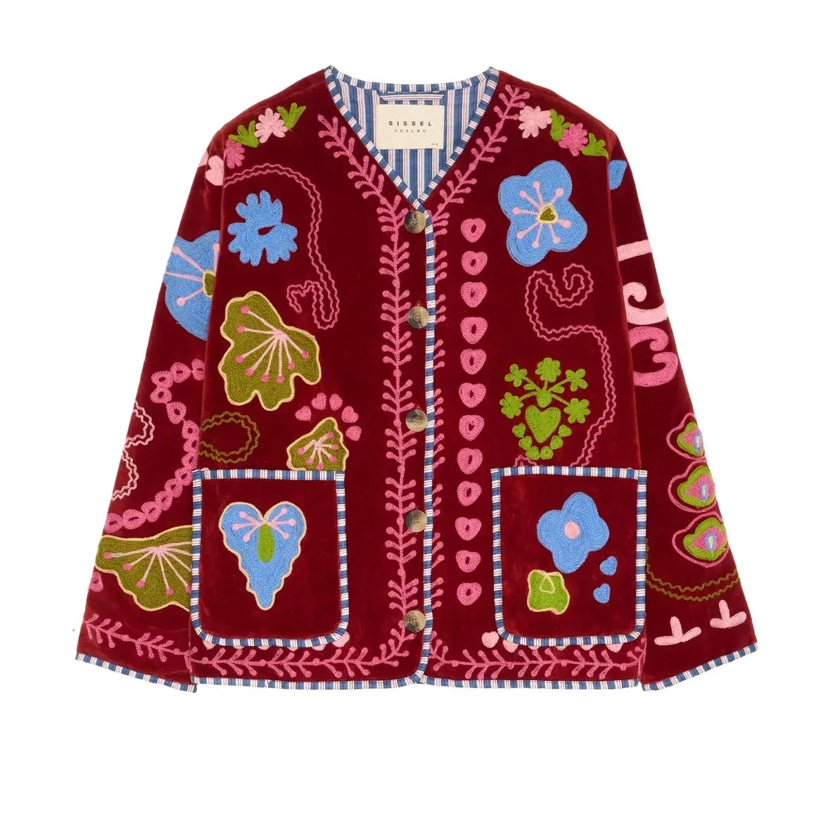 SISSEL EDELBO - Maggie-Jacke mit Burgundy-Stickerei
