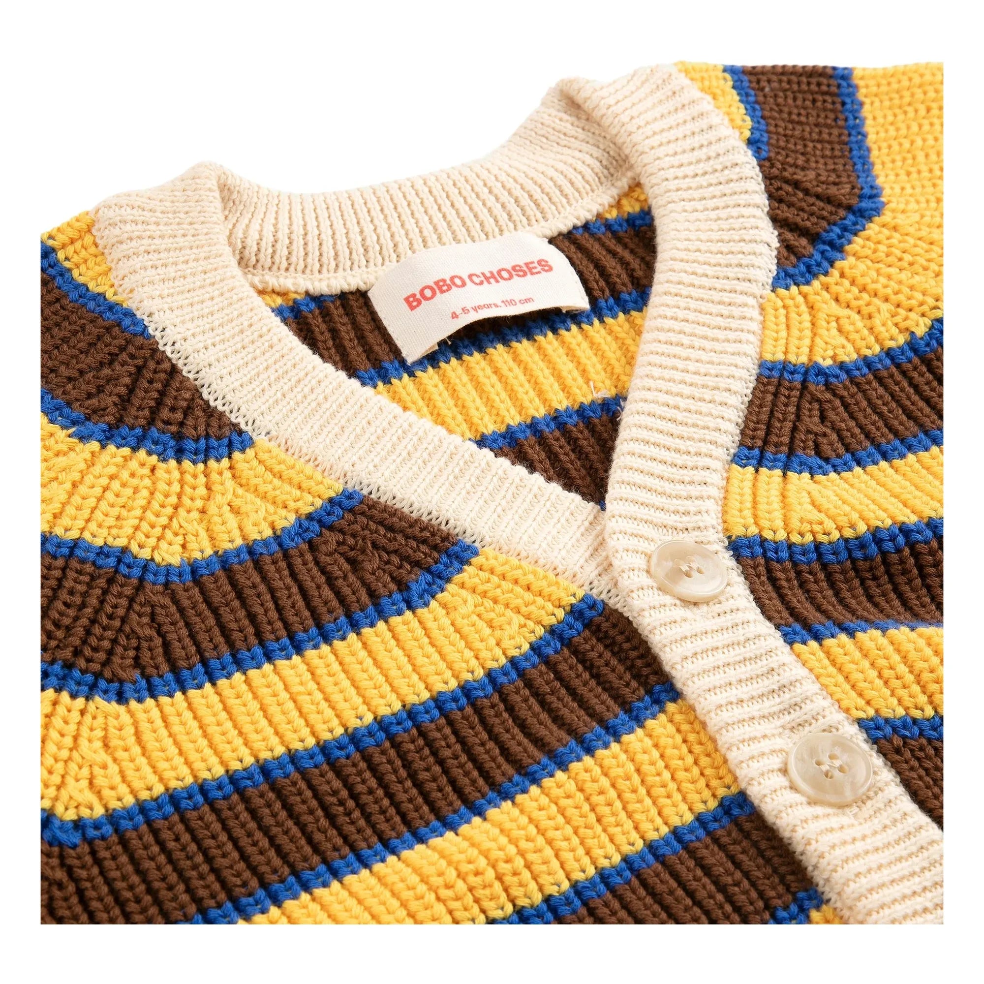 Bobo Choses - Gestreifte Bio-Baumwollstrickjacke | Gelb