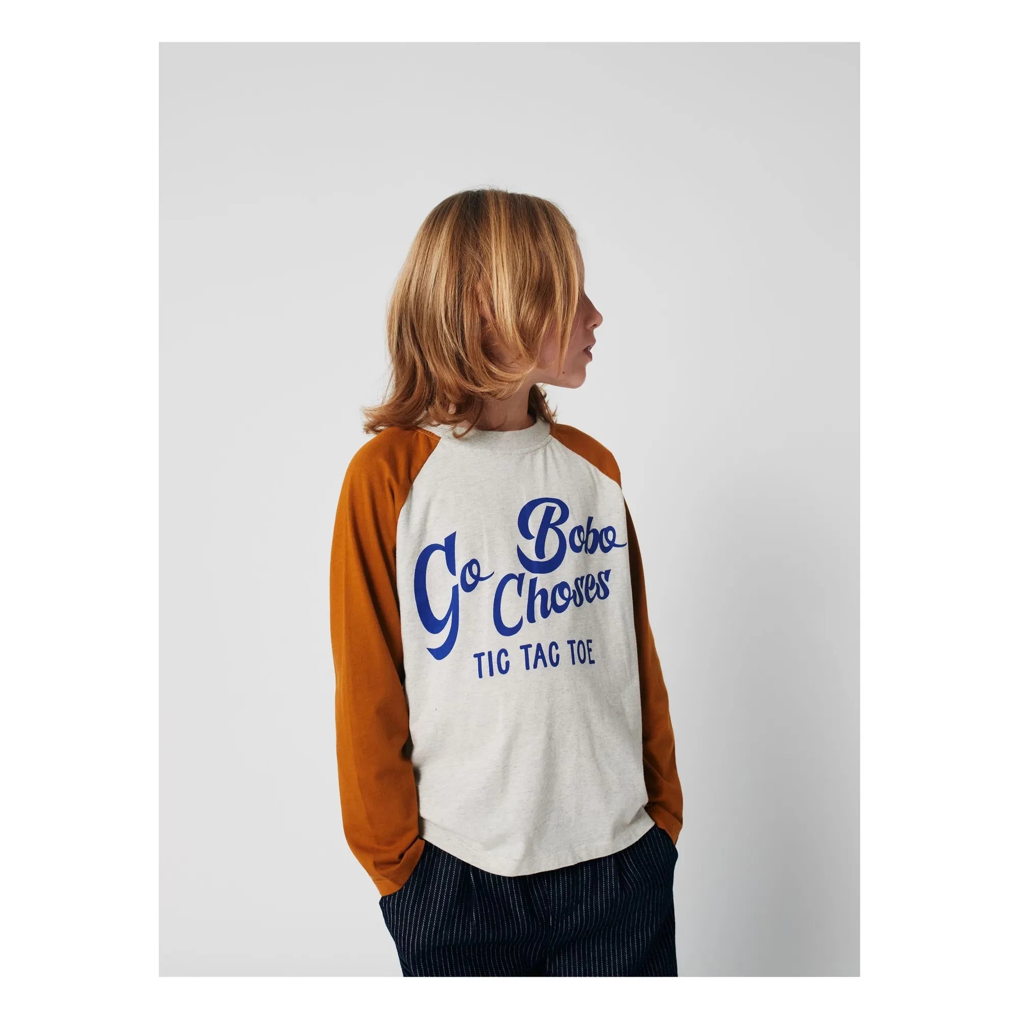 Bobo Choses – Farbblock-T-Shirt Bobo Choses Bio-Baumwolle | Melange-Grau