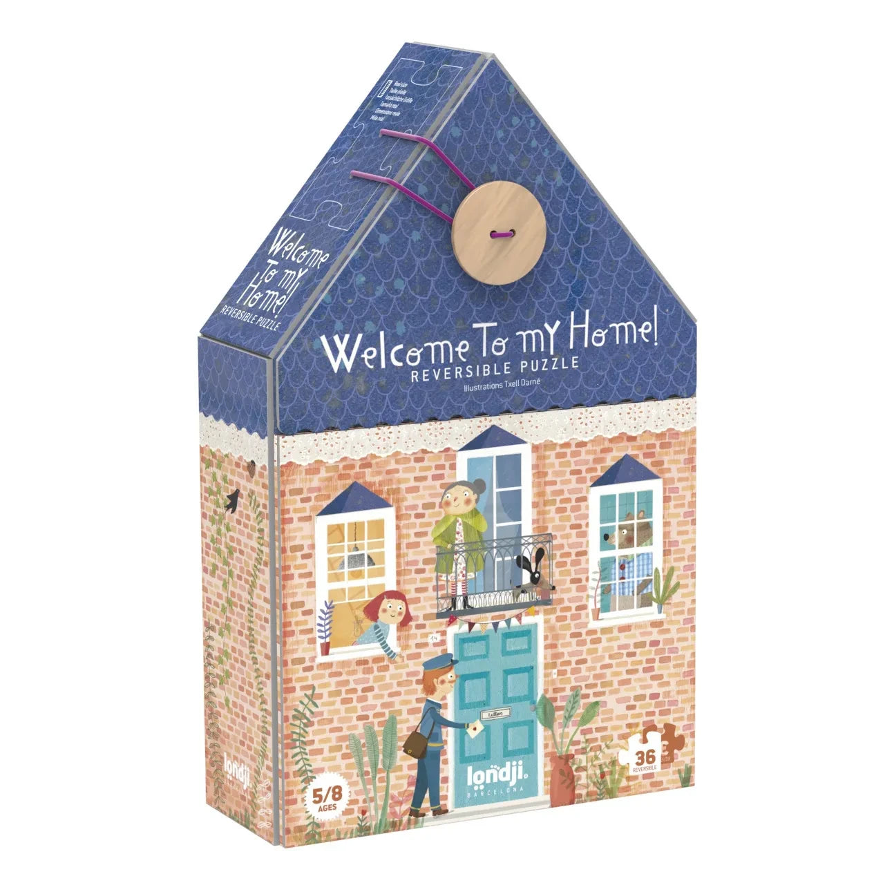 Londji - Beidseitiges Willkommen zu Hause Puzzle - 36 Teile