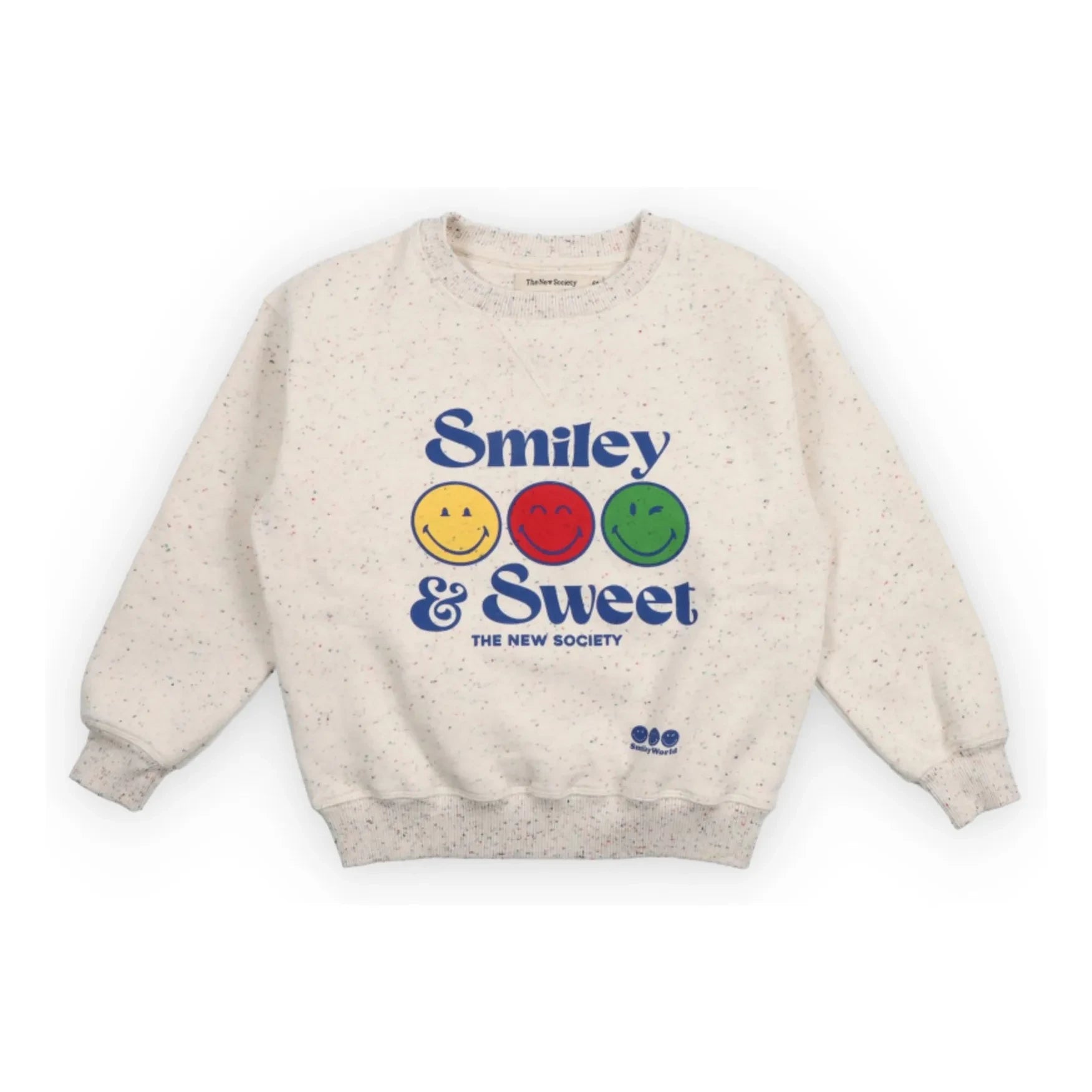 the new society - Sweatshirt Smiley und Sweatshirt | Heather Weiß
