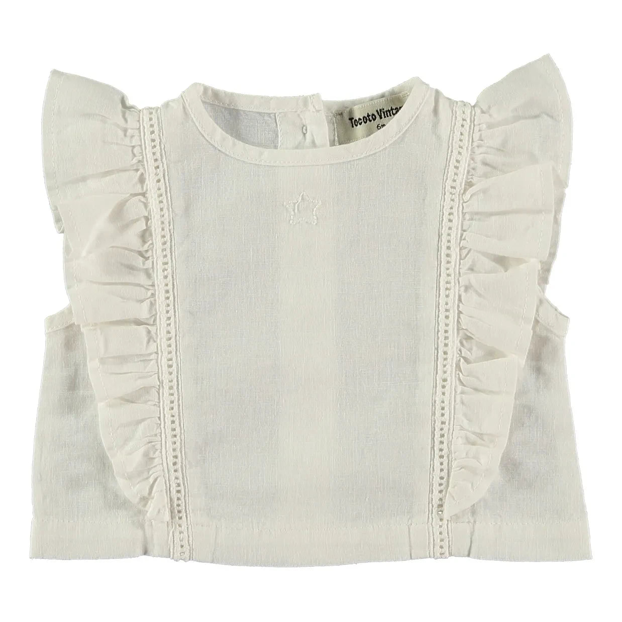 Tocoto Vintage - Top Baby Volant | Weiß