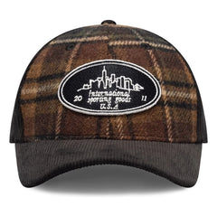 Les Deux - Skyline Patch Check Wollkari Kappe | Braun
