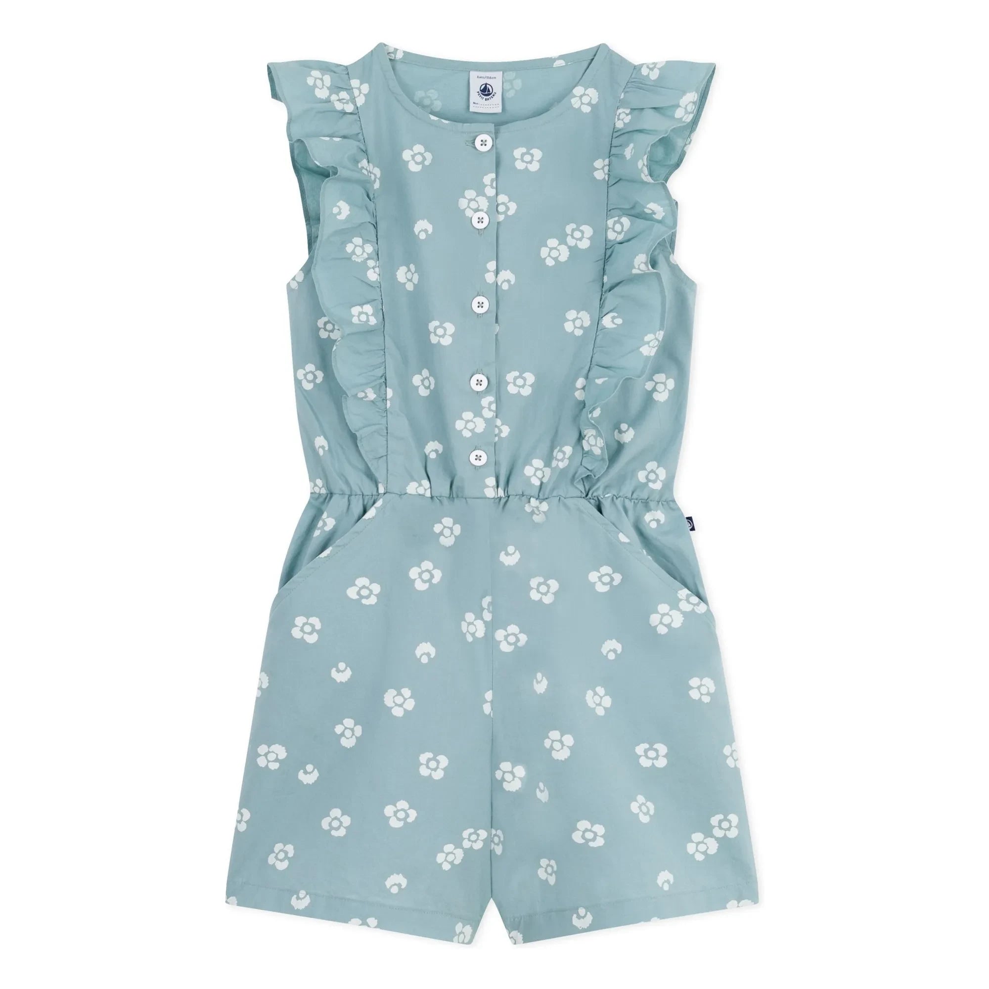 Petit Bateau - Boncapa Bio-Baumwoll-Overall aus Popeline | Salbeigrün