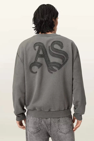 AllSaints erkek pamuklu oversize sweatshirt INSIGNIA