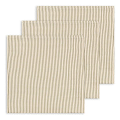 Konges Sløjd - Tea Stripe organik pamuklu bezler - 3'lü set | Bej