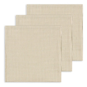 Konges Sløjd - Tea Stripe organik pamuklu bezler - 3'lü set | Bej
