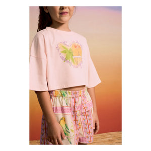 Maison Mangostan - Kurze Patchwork-Vögel | Rosa