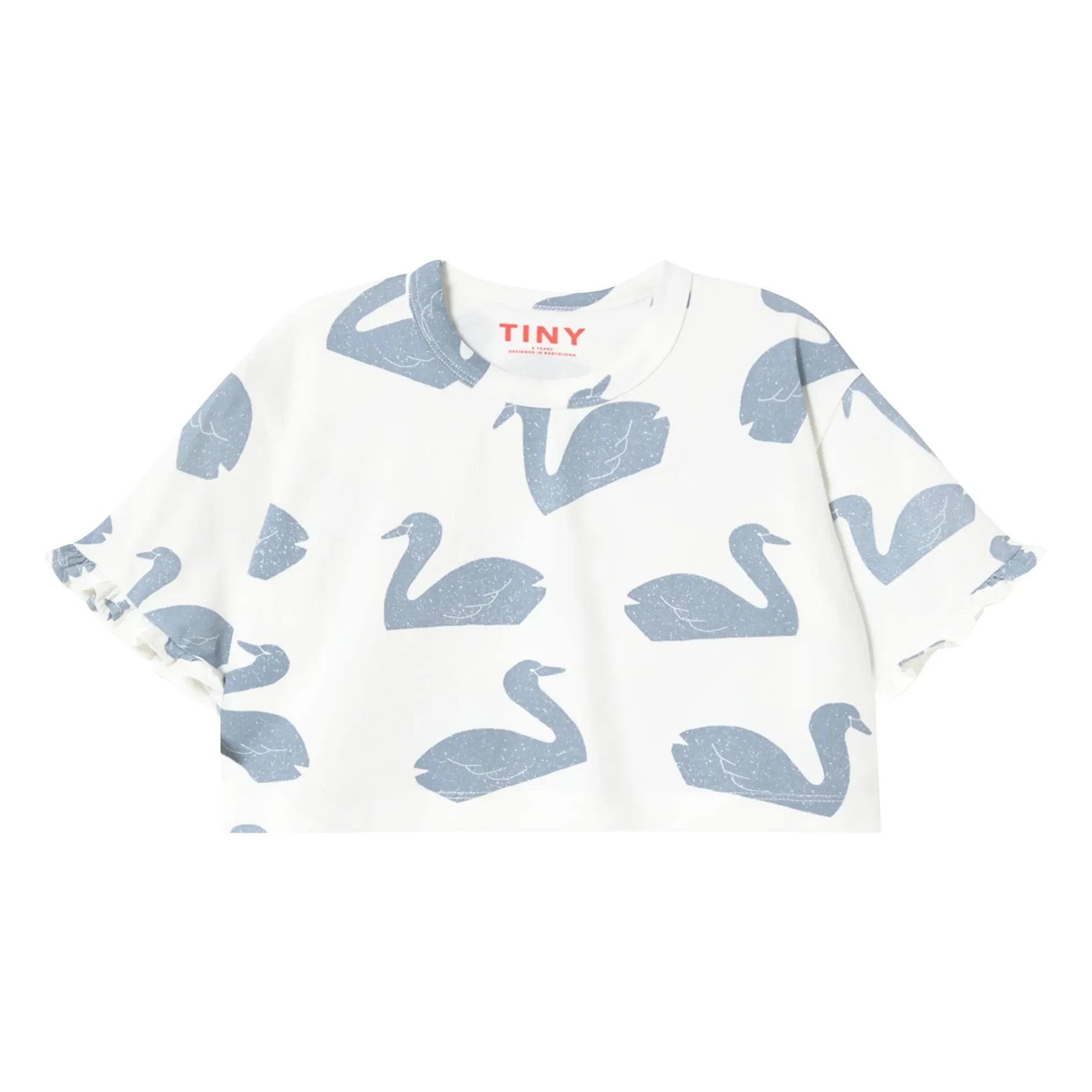 Tinycottons - T-Shirt mit Bio-Baumwoll-Schwänen | Weiß
