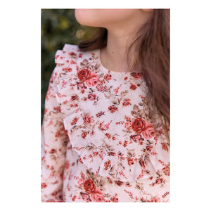 Tartine et Chocolat - Blumenkleid mit Rüschenkragen | Rosa
