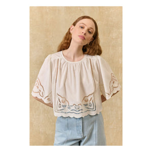 Louise Misha - Louvia Bluse aus Bio-Baumwolle | Weiß