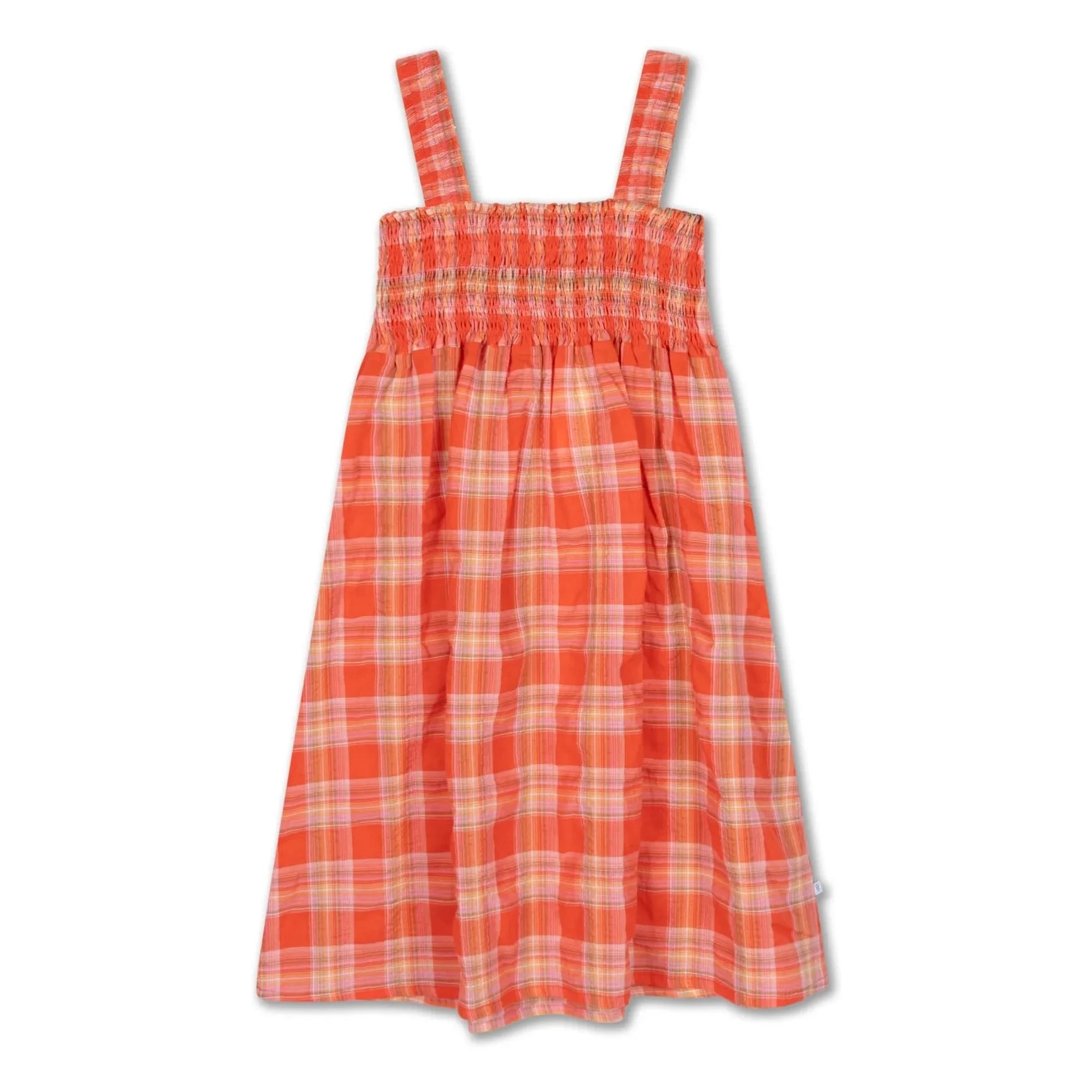Repose AMS - Smocked-Kleid mit Karos | Koralle