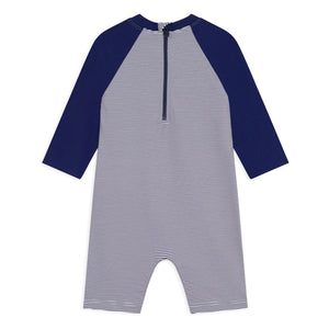 Petit Bateau - Gestreifter UV-Schutz-Badeanzug | Blau