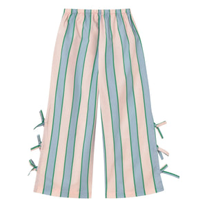Tinycottons - Gestreifte Hose zum Binden | Hellrosa