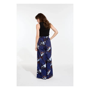 Mapoésie – Penelope Poppy Popeline Hose aus Baumwolle | Blau