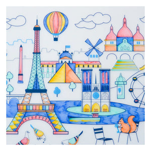 Superpetit - Paris Malunterlagen mit Armband und 5 Filzstiften