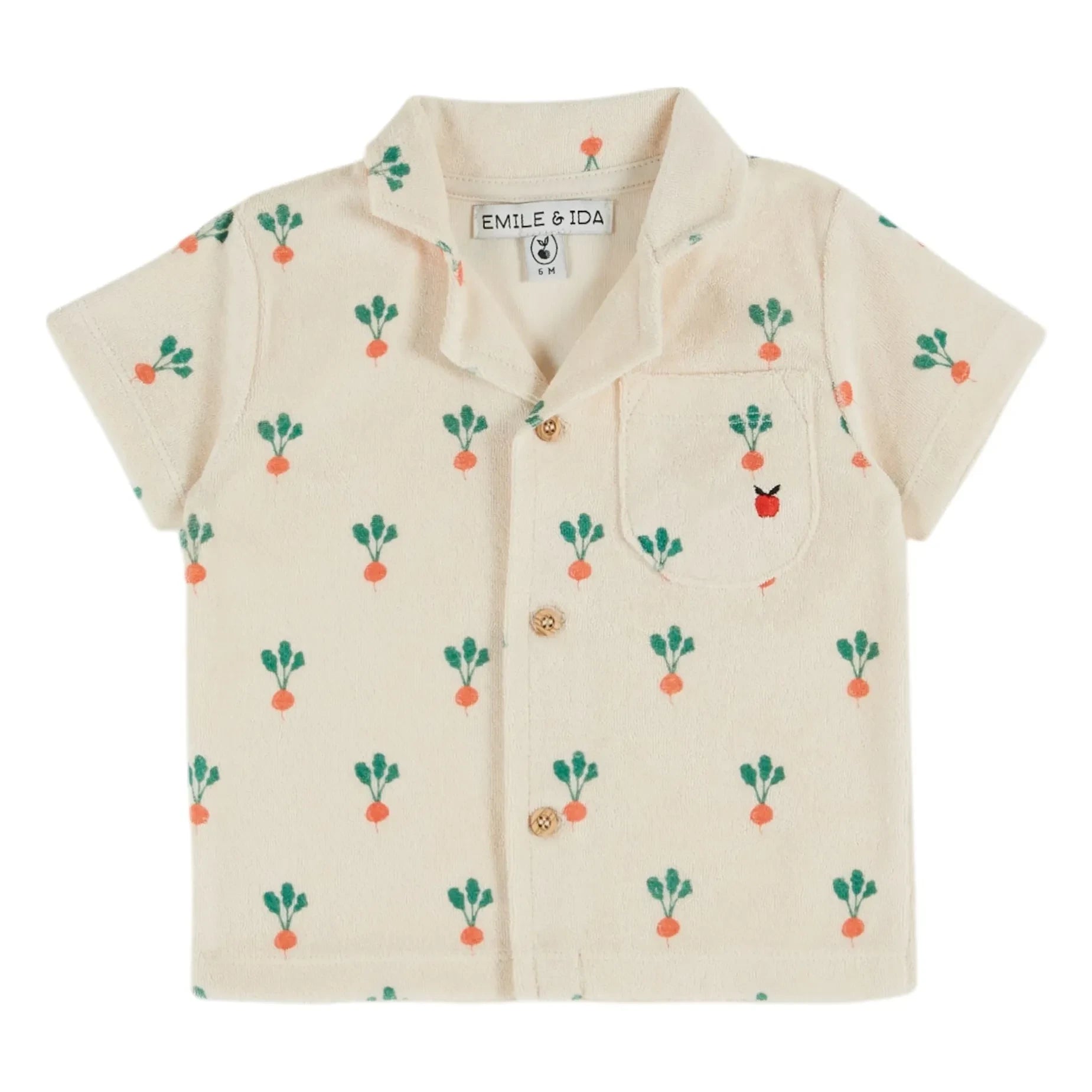 Emile et Ida - Bio-Baumwolle Radieschenschwamm Shirt | Creme